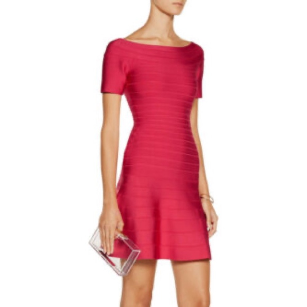 Herve Léger Pink Dress M
